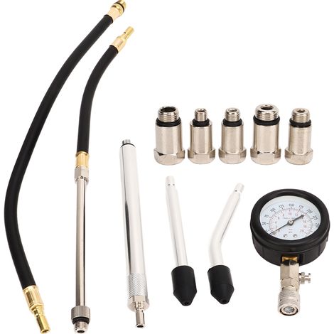 Kit 17 pièces Testeur de Compression Moteur 0-300 PSI Jauge Numérique Universelle Contrôle Pression Cylindre (1/5)