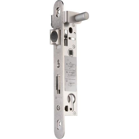 Stremler – Serrure électrique portillon de piscine – Système à double manoeuvre – Conforme norme AFNOR P90-306 – Axe 21 mm