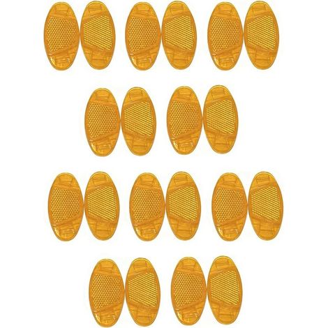 Lot de 20 Catadioptre Velo Rayon Jaune, Réflecteurs de Rayons Haute Visibilité 360°, Clips Réfléchissants Faciles à Monter pour VTT, Vélo de Route et Enfant, Accessoire Sécurité Cyclisme Nocturne (1/5)