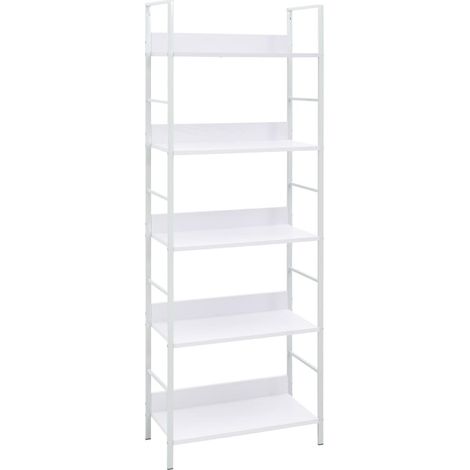 Bibliothèque à 5 niveaux Blanc 60x27,6x158,5 (1/5)