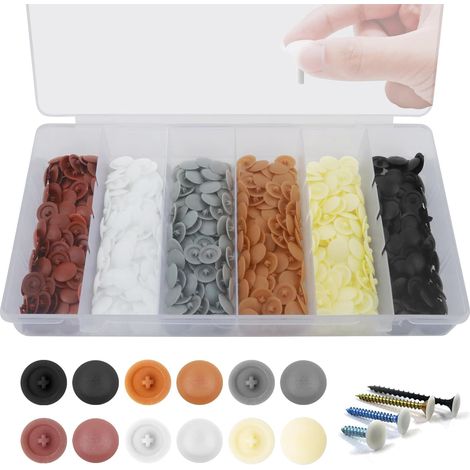 Bouchon à Vis en Plastique avec Boîte de Rangement,6 Couleurs,600 Pièces (1/5)