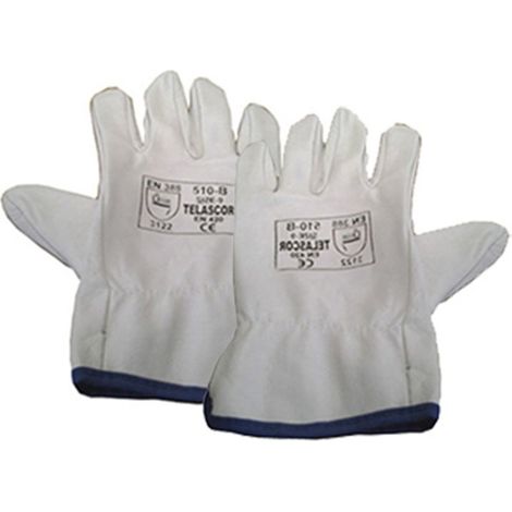 Paquet. 12 gants en cuir de vachette pleine fleur taille 7 510-b telascor
