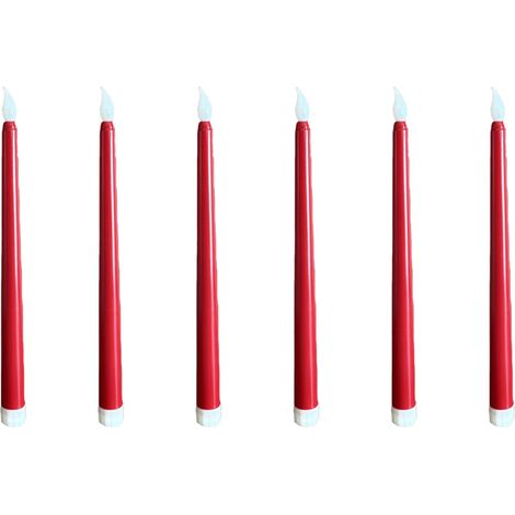 Lot de 6 bougies LED, télécommande, minuterie, variateur, piles, lumière vacillante, plastique, décoration Halloween Noël (1/5)