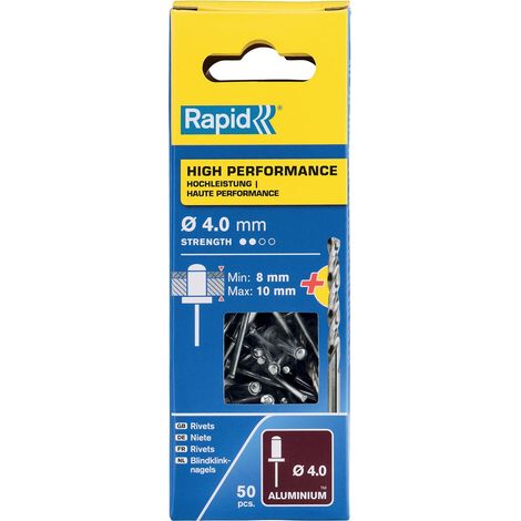 Rapid 5000385 High Performance Rivets 4 x 14mm Blister of 50 RPD5000385