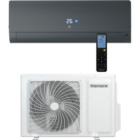 Thermor – Climatiseur réversible mono-split 5,2 kW – Unité intérieure murale noire – Purification air LED UV-C – Classe A++ – Mode ECOPILOT