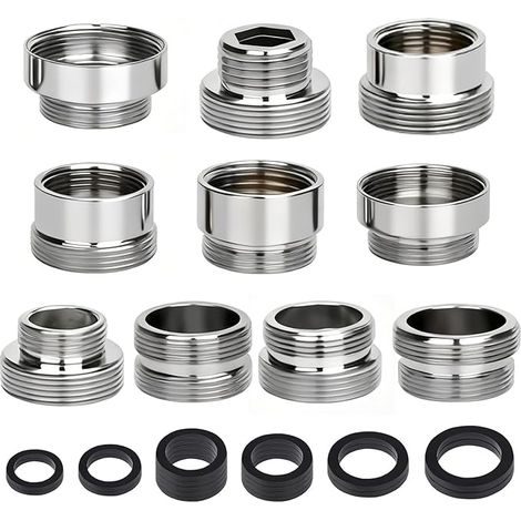 Kit d'adaptateur de robinet, Adaptateur Robinet Cuisine, 16MM vers 24MM pour Aérateur de Cuisine Mâle et Femelle, Cuisine Adaptateur Robinet Lave Vaisselle pour Aérateu (1/5)