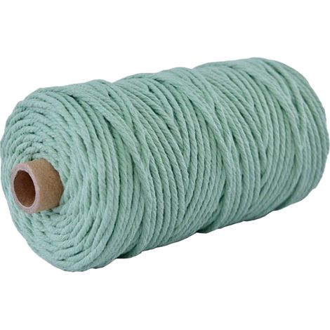 Cordon en coton de 3 mm, cordon coloré, corde beige torsadée pour loisirs créatifs, macramé, bricolage, textile pour la maison, mariage, décoration, 110 yards (90,6 m) (1/5)
