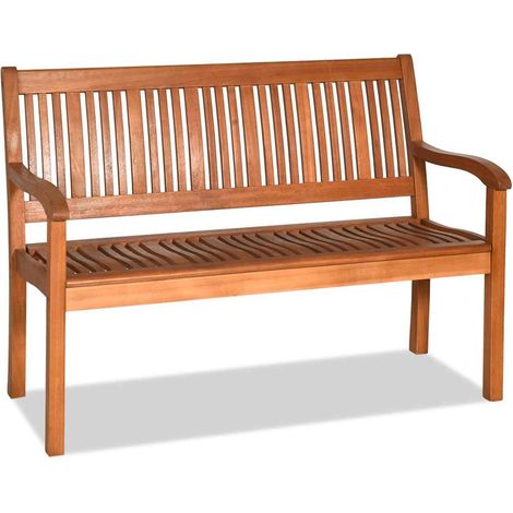 COSTWAY Panchina da Giardino in Legno, Panca per 2 Persone, Schienale Ergonomico, per Cortile Veranda Piscina Balcone, 126 x 63 x 91 cm (1/5)