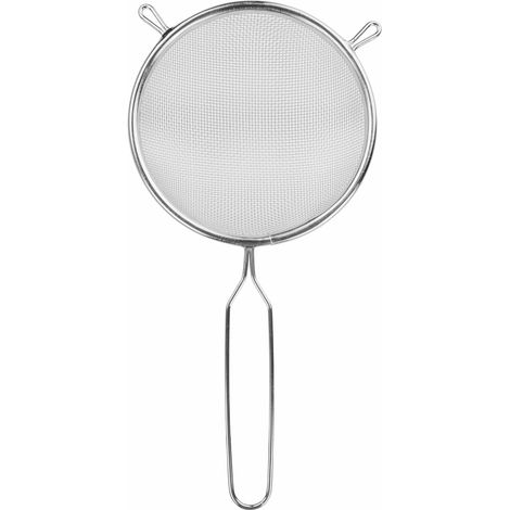 Passoire métallique 16 cm à long manche, maillage fin, lavage main recommandé, égouttage alimentaire (1/5)