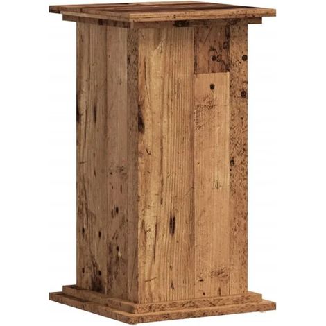 Support pour plantes, bois vieilli, 33 x 33 x 60 cm, bois d'ingénierie (1/5)