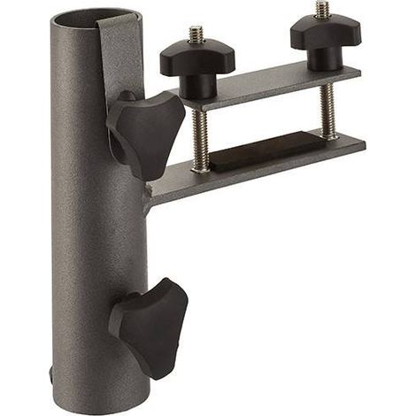 Supporto per ombrellone da giardino con fissaggio orizzontale per ringhiere piatte - nero platino Homms