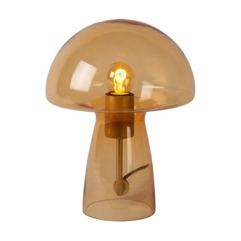 Lampada da tavolo in vetro ambra Fungo E27 Lucide 28cm