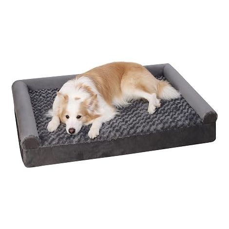 Panier Grande Taille pour Chien XL, 105x70x18cm, Orthopédique Canapé, Lit Housse Déhoussable et Lavable, Gris (1/5)