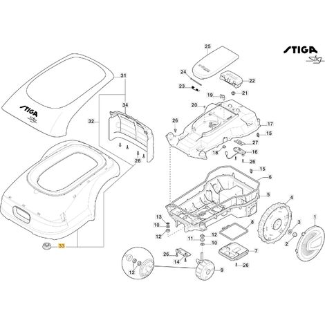 Cuffia in gomma robot tagliaerba modelli STIG1200 ORIGINALE STIGA 322122001/0 (1/2)