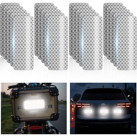 Autocollants réfléchissants blancs pour voiture, 83cm, 20 pièces, autocollants de pare-chocs pour avertissement de nuit. (1/5)