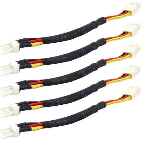 5 câbles d'extension de résistance pour ventilateur PC 3 broches, réduisant le bruit et la vitesse. Connecteur 3 broches. (1/4)