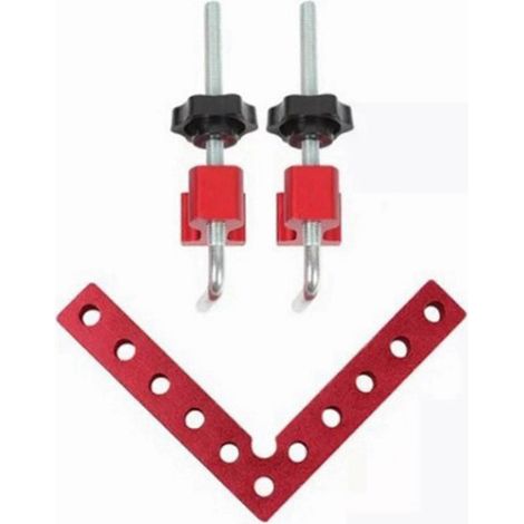 3-teiliges Set rechtwinkliger Klemmen, 12 cm, Aluminiumlegierung, 90-Grad-Positionierwinkel, Holzbearbeitung, Schrankbau (1/4)