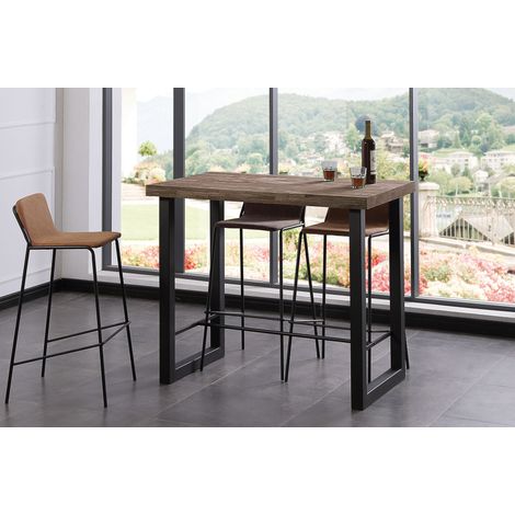 Table haute Loft 120 Chêne Américain / Noir. (1/2)