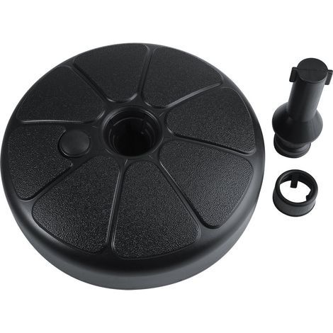 Pied de parasol noir support de parasol remplissable de sable forme ronde en plastique support intrieur portable durable solide poids lourd solide pour extrieur jardin de plage de jardin (1/5)
