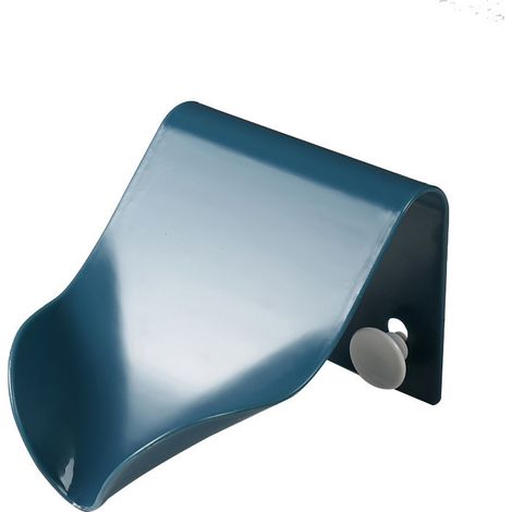 Porte-savon de cuisine salle de bain douche, porte-savon porte-savon mural en plastique auto-videur porte-savon (bleu  1) (1/4)