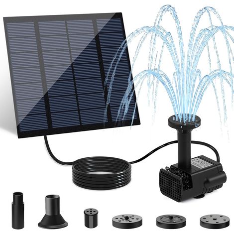 Solarbrunnenpumpe, Solar-Außenwasserpumpe mit eigenem Solarpanel, integriertem Filter, Solarbrunnen, Garten- und Hofteichdekoration (1/5)