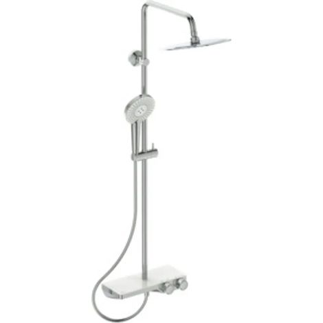 Ideal Standard Sistema de ducha Ceratherm S200 con repisa y ducha de mano redonda cromo, A7331AA