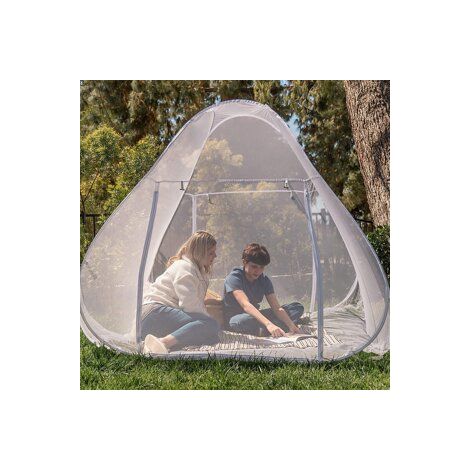 Tente moustiquaire pliable sans montage, abri anti-moustiques pour jardin et camping, Composition : 200 × 180 × 160 cm, Couleur : blanc, liseré blanc (1/5)