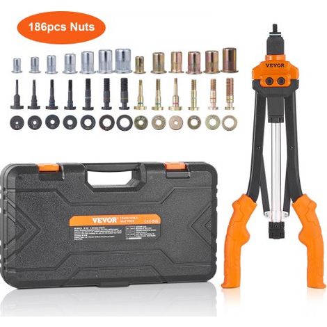 Nietmutternzange-Set Blindnietmutternzange 410 mm, Nietenzange 13 Sätze von Muttern & Dornen, Nietmutterwerkzeug M3 M4 M5 M6 M8 M10 M12 Profi Handnietzange, Nietmaschine Gewinde Nuss Nieten (1/5)
