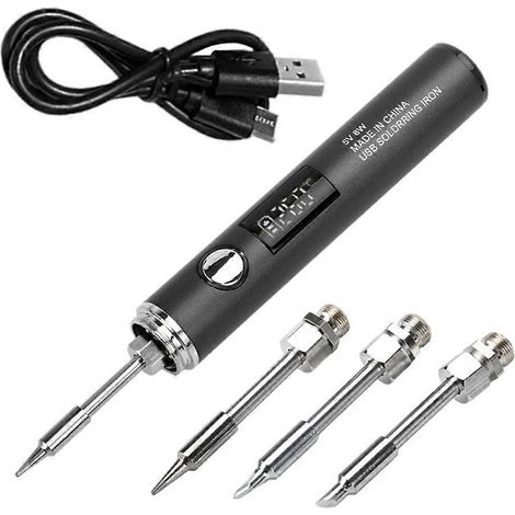 Kit de fer à souder électrique USB Type-C 3,7 V CC2 A5 niveaux de température réglable (260-420 °C)noir. (1/5)