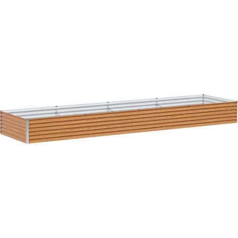 Hochbeet Hellbraun 390 x 100 x 36 cm Verzinkter Stahl vidaXL