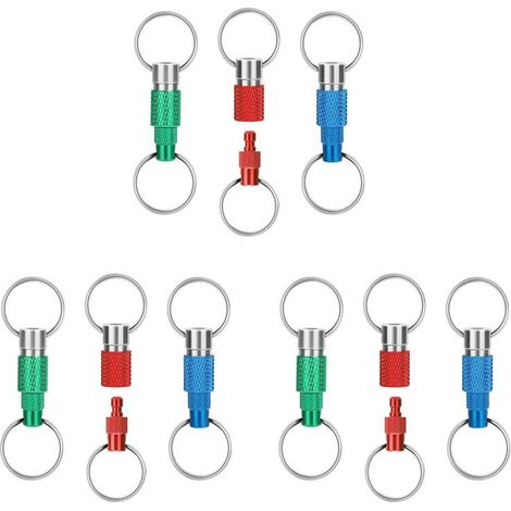 Adatto a set di portachiavi staccabili a sgancio rapido da 9 pezzi, portachiavi staccabili a doppio anello e portachiavi a molla divisa.