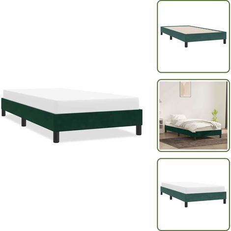 vidaXL Cadre de lit sans matelas vert foncé 90x220 cm velours (1/5)
