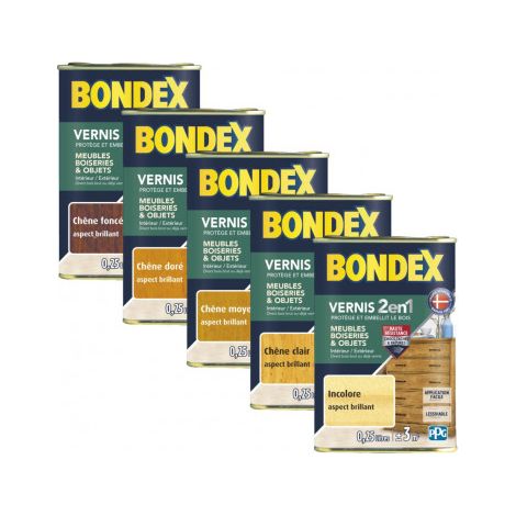 Bondex Außenholzlack 2 in 1 Farblos Glänzend 0,25L
