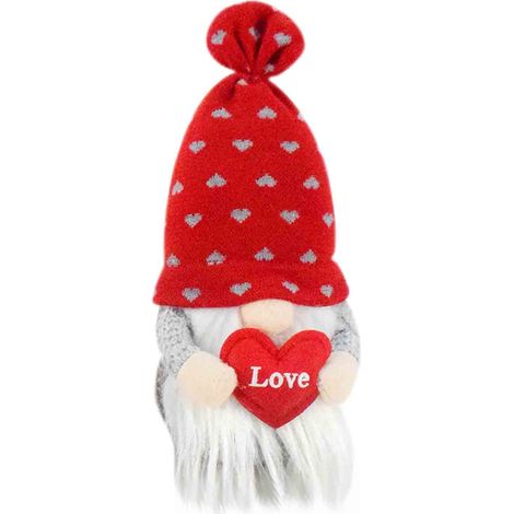 Gnome En Peluche - Gnome De Décoration Pour La Saint-Valentin - Base Poids Et Chapeau Flexible - Idéal Pour Intérieur - 1 Pièce (1/5)