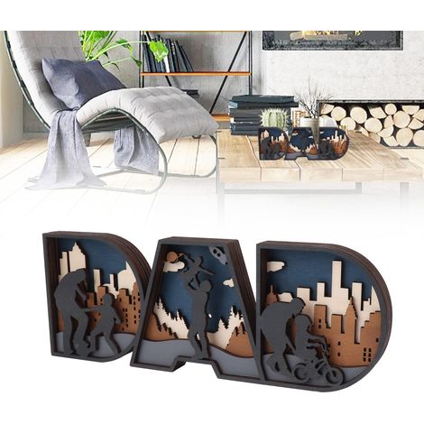 Décorations artisanales en bois pour la fête des pères, petites décorations de Noël en bois (1/5)