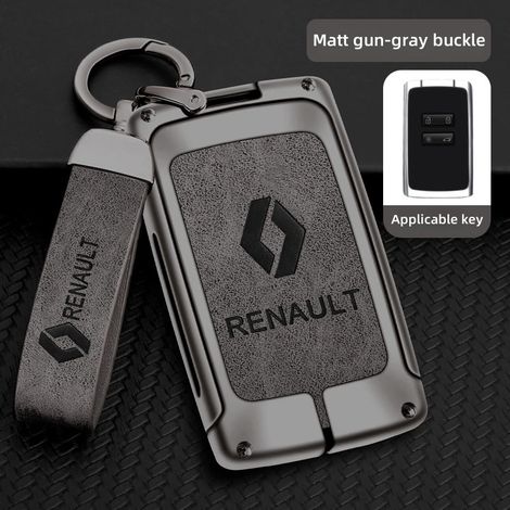 (C gris anthracite 02) Étui de protection pour clé de voiture Renault Koleos Kadjar Captur Megane Talisman Espace Clio Scenic Arkana Sandero Duster Logan,Housse de clé de voiture pou (1/5)