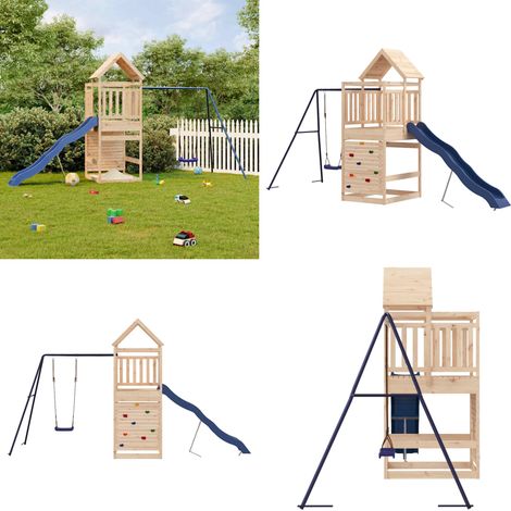 Set da Gioco da Esterno in Legno Massello di Pino - Set da gioco in legno - Parco giochi per bambini
