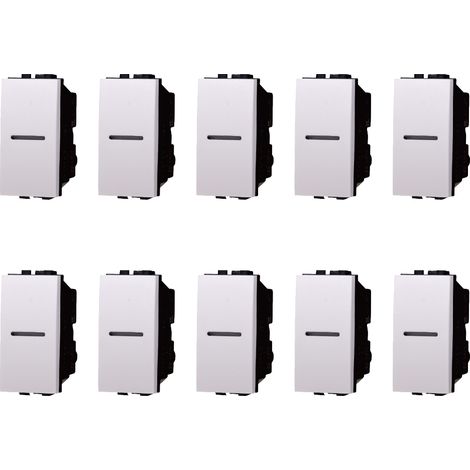 gloca Pulsanti 1P Assiali Compatibili Living (Bianco, 10 Pezzi) (1/4)