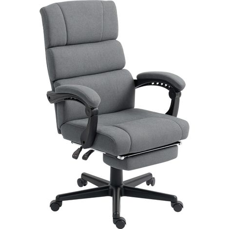Silla de oficina acolchada en terciopelo, reclinable, regulable en altura, gris oscuro (1/4)