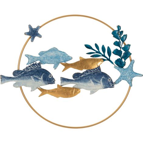 Panneau décoratif mural en métal multicolore, 77x5x63 cm – Marine (1/5)