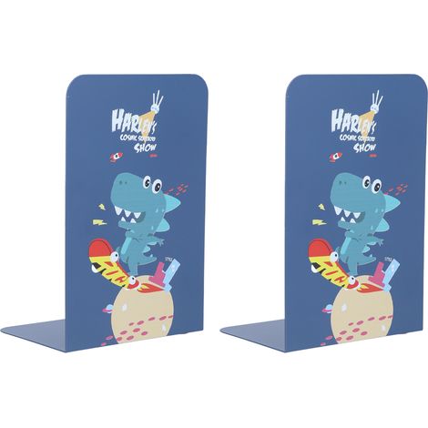 Lot de 2 serre-livres créatifs et originaux, grande capacité, pour bureau, étagère ou support de livres (bleu). (1/5)