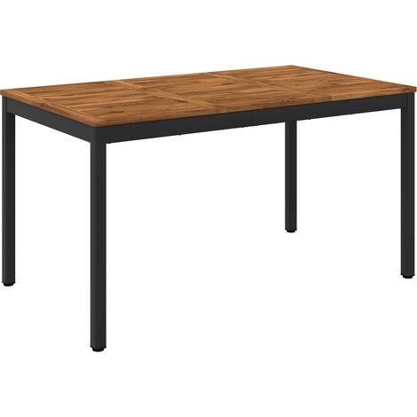 Table de dîner de jardin Naturel et noir 141 x 80,5 x 75 cm vidaXL