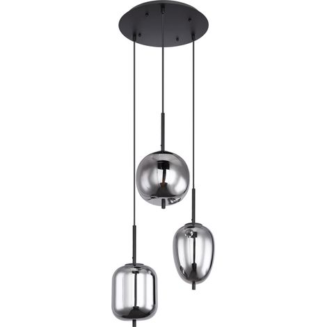 Globo - lampada a sospensione - Blacky - nero - vetro vetro fumé (1/5)