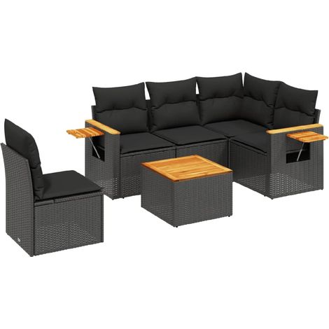 Maison Exclusive - Patio Sofa Set 6 plaza Black (1/5)