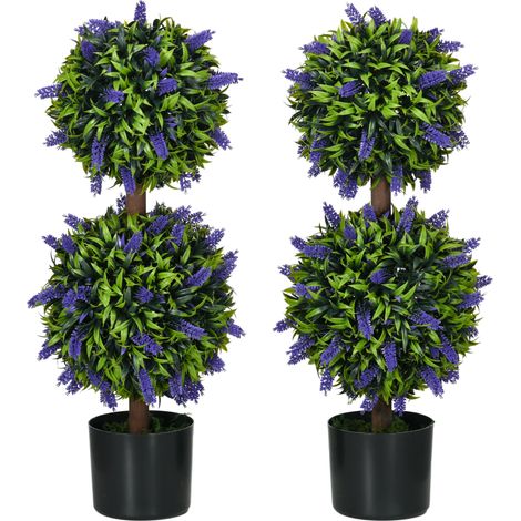 Lot de 2 plantes artificielles, fleurs en pot résistantes aux UV, 70 cm de hauteur, verdure décorative pour salon, jardin et intérieur. (1/5)