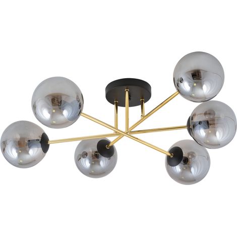 Lampadario Emibig Magnum 6 luci E14 oro/grafite 1269/6 (1/5)