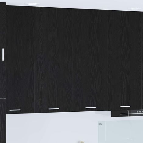 Hängeschrank mit Speicher Schwarz Eichen-Optik 80 x 31 x 100 cm