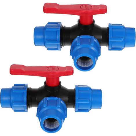 Raccord en T pour tuyau d'irrigation agricole, lot de 4 pièces bleu (1/5)
