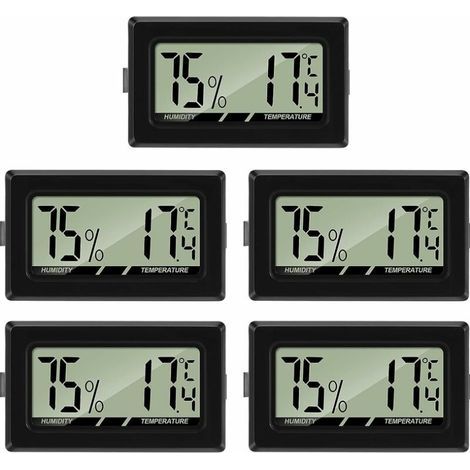 (5PCS) Mini Digital LCD Thermometer Hygrometer Temperature Humidity Tester Portable Thermometer Hygrometer Indicator for Office Kitchen