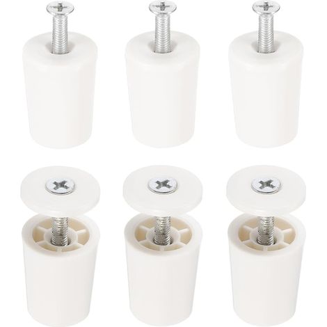 Butée Volet Roulant 28mm Butée de Volet Roulant Bouchon d'Arrêt en Plastique avec Rondelles et Vis pour Volets Roulants Lames de Volets Roulants, Blanc (1/5)
